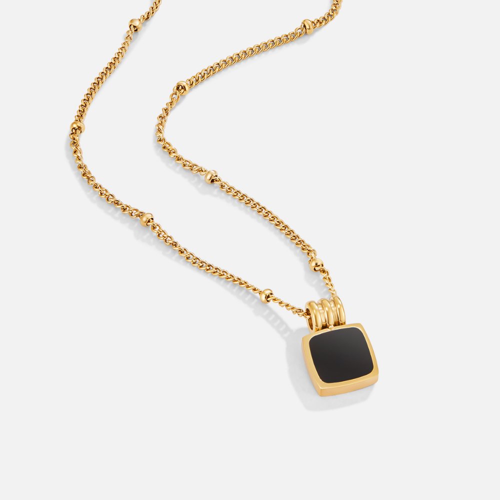 Lucia Svart Hängande Halsband