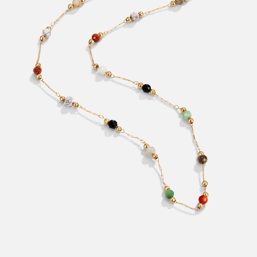 Lulu Beaded Halsband med natursten