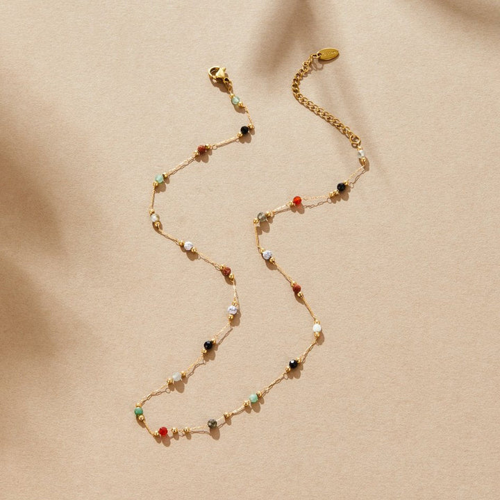 Lulu Beaded Halsband med natursten
