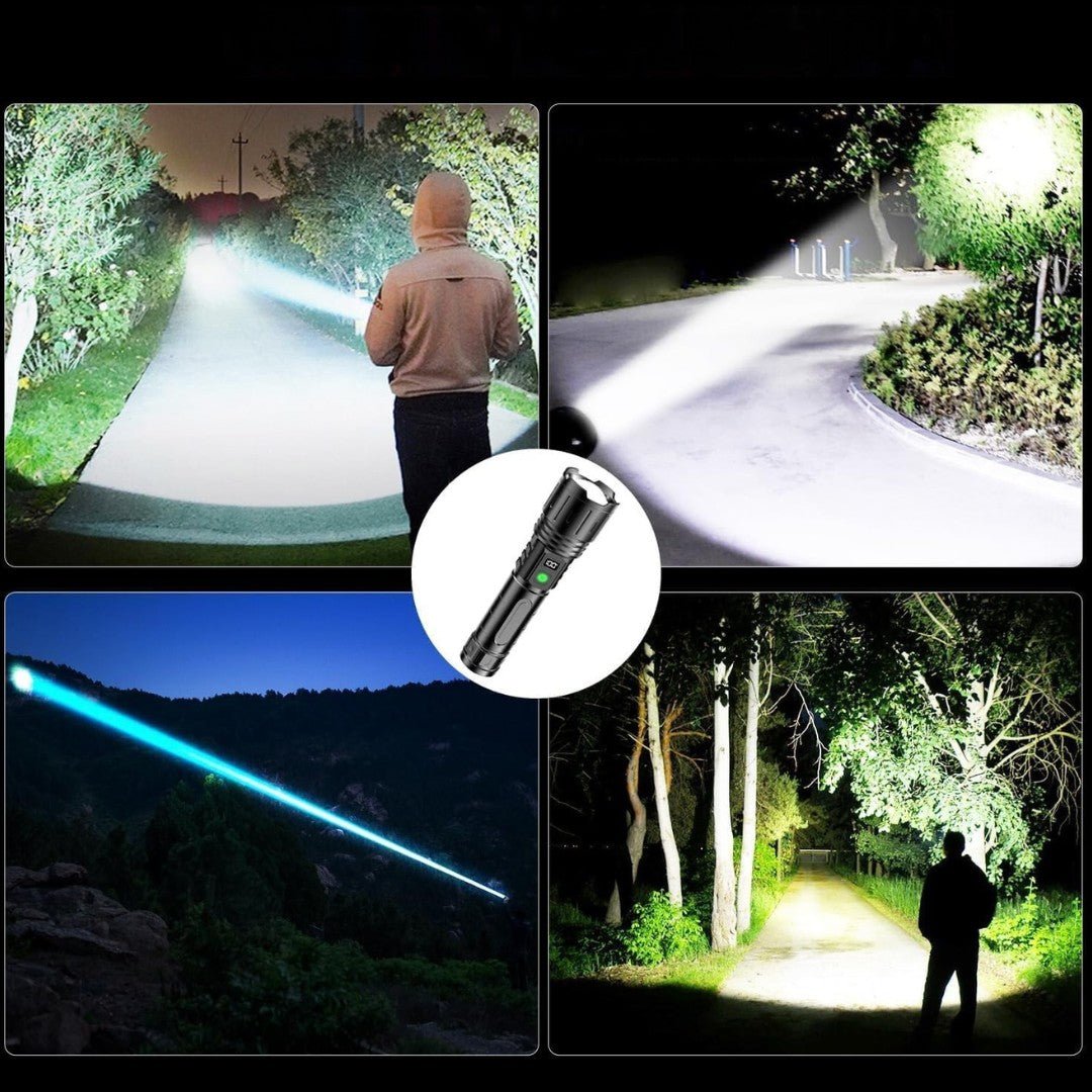 LumaBeam – Uppladdningsbar LED-ficklampa på 100 000 lumen med powerbank