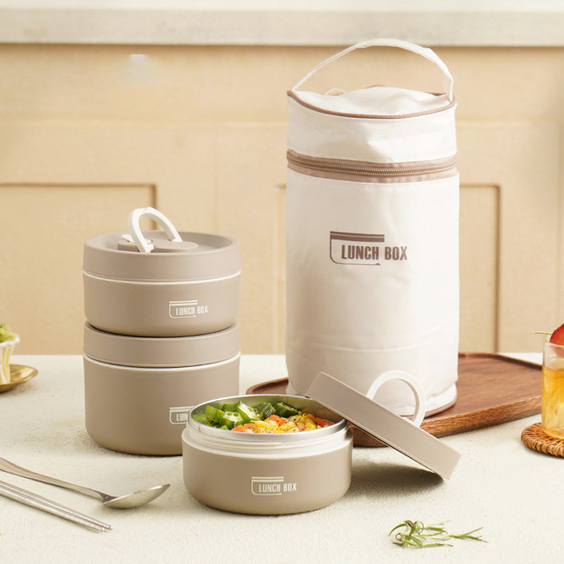 Isolerad flerlagers lunchlåda med GRATIS bärväska - ThermoBox