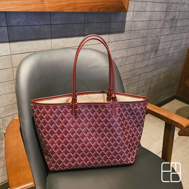 Lyxig shoppingväska | Elegant och rymlig | Bordeaux