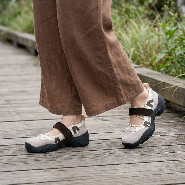 Sköna damslip-ons med kardborreband | Lätta slip-on-skor