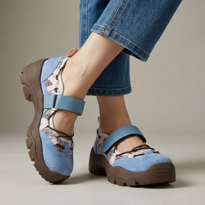 Sköna damslip-ons med kardborreband | Lätta slip-on-skor