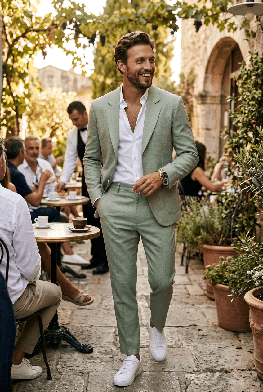 Kostymset herr slim fit – tvådelat med notch-slag, passar för jobb och formella tillfällen