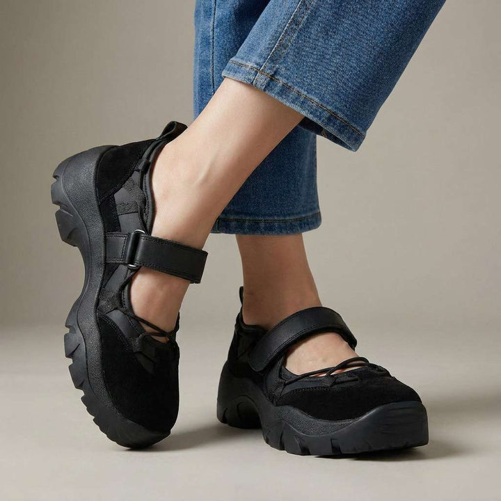 Sköna damslip-ons med kardborreband | Lätta slip-on-skor