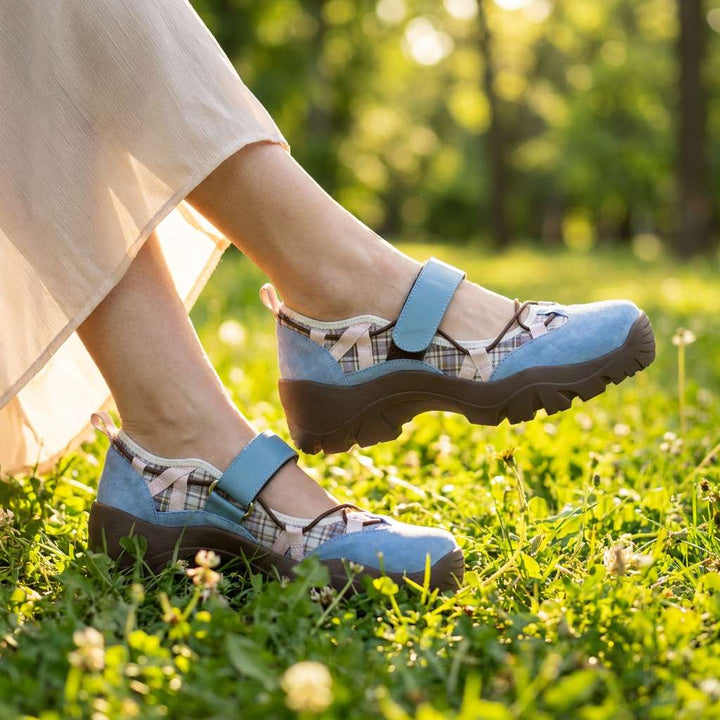 Sköna damslip-ons med kardborreband | Lätta slip-on-skor