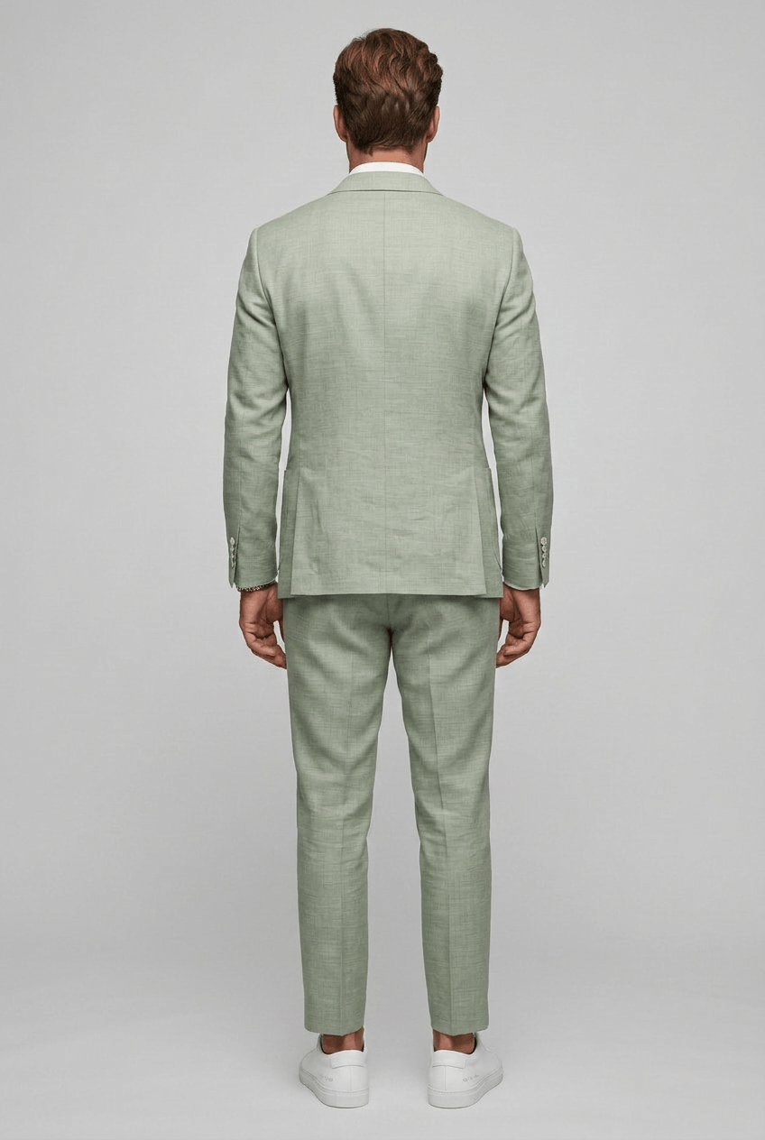 Kostymset herr slim fit – tvådelat med notch-slag, passar för jobb och formella tillfällen