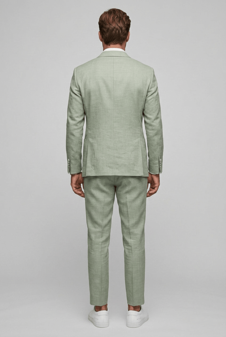 Kostymset herr slim fit – tvådelat med notch-slag, passar för jobb och formella tillfällen