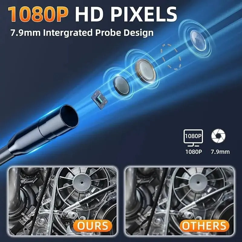 Industriell endoskopisk inspektionskamera – 1080P HD med 4,3-tums skärm och justerbart objektiv