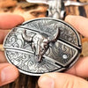 Ovalt metallbälltesspänne i cowboystil