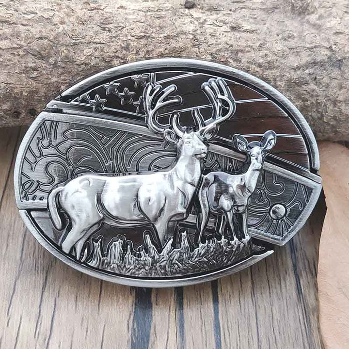 Ovalt metallbälltesspänne i cowboystil
