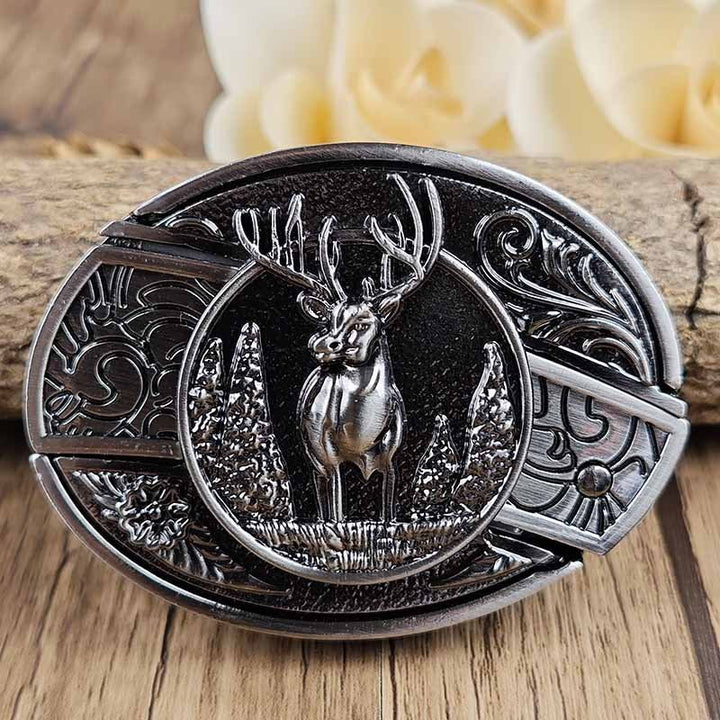 Ovalt metallbälltesspänne i cowboystil