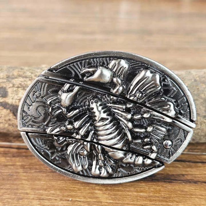 Ovalt metallbälltesspänne i cowboystil