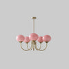 Modern taklampa i rosa och guld
