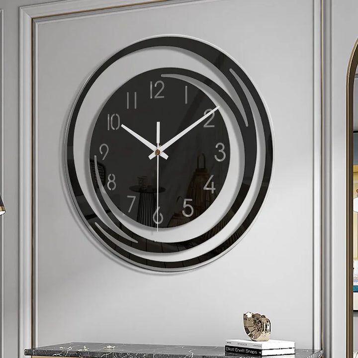 Modern rund designväggklocka - Elegant inredningsdekoration