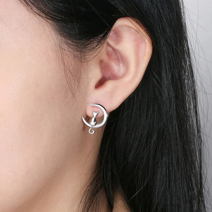 Måne & Katt Knoppörhängen i sterlingsilver