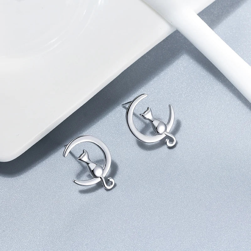Måne & Katt Knoppörhängen i sterlingsilver