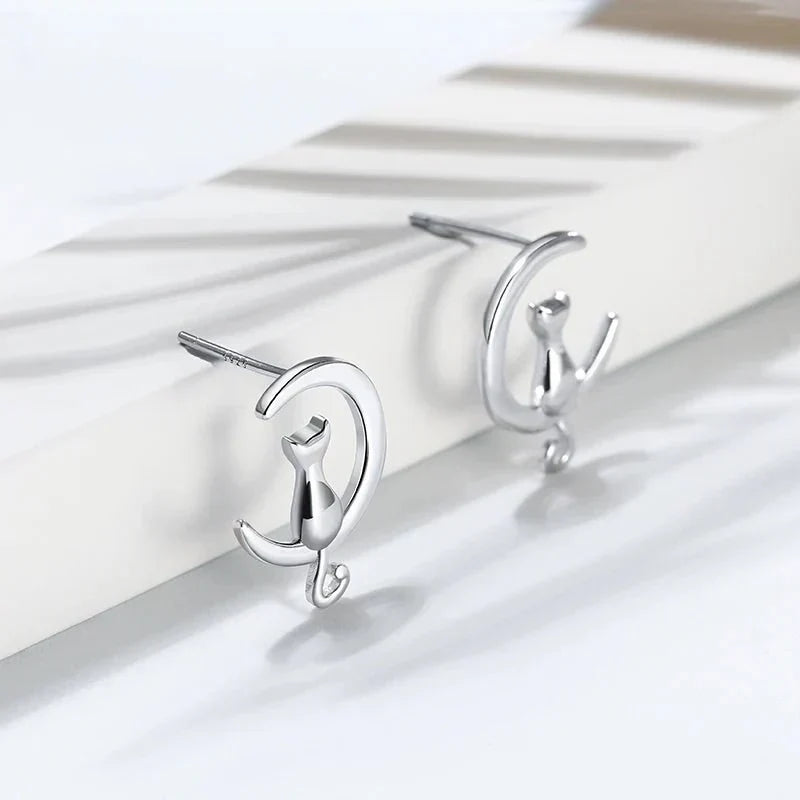 Måne & Katt Knoppörhängen i sterlingsilver