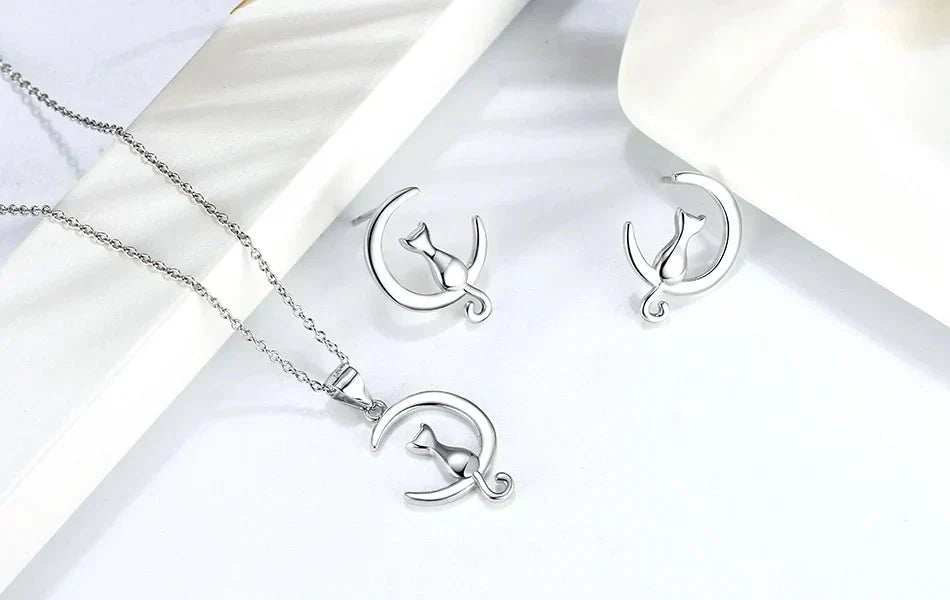 Måne & Katt Knoppörhängen i sterlingsilver
