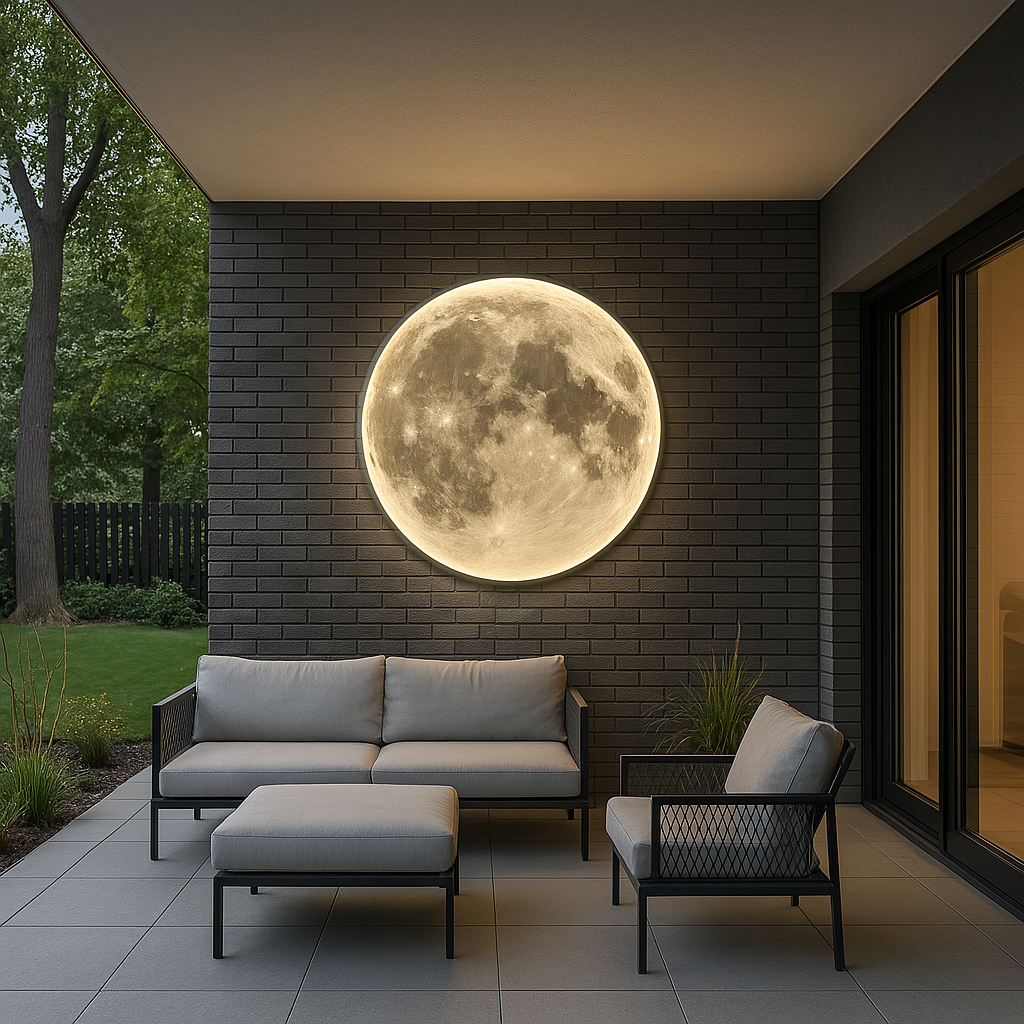 Lunara Moon Vägglampa Visar Realistiska Krater-detaljer och Mjukt LED-ljus