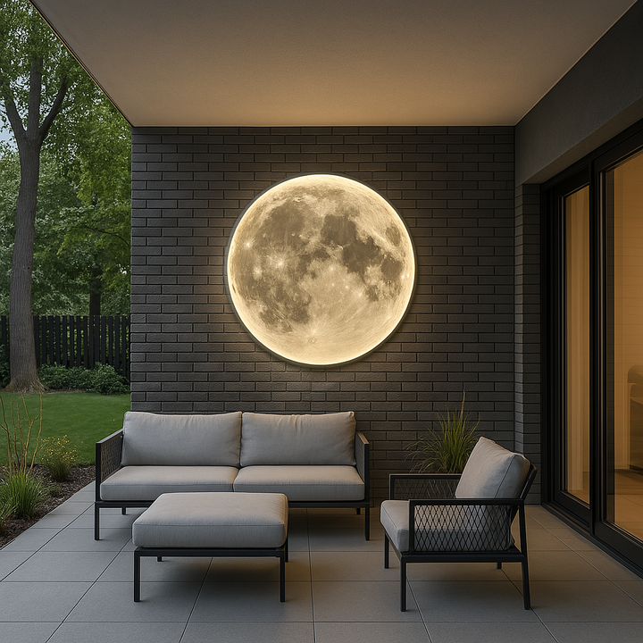Lunara Moon Vägglampa Visar Realistiska Krater-detaljer och Mjukt LED-ljus
