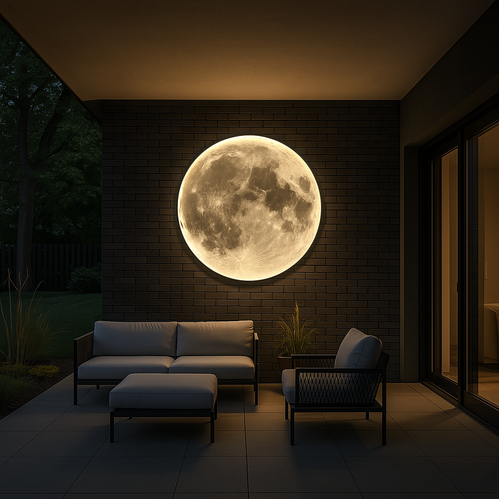 Lunara Moon Vägglampa Visar Realistiska Krater-detaljer och Mjukt LED-ljus
