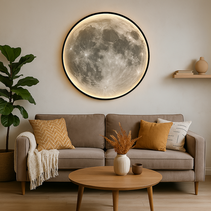 Lunara Moon Vägglampa Visar Realistiska Krater-detaljer och Mjukt LED-ljus