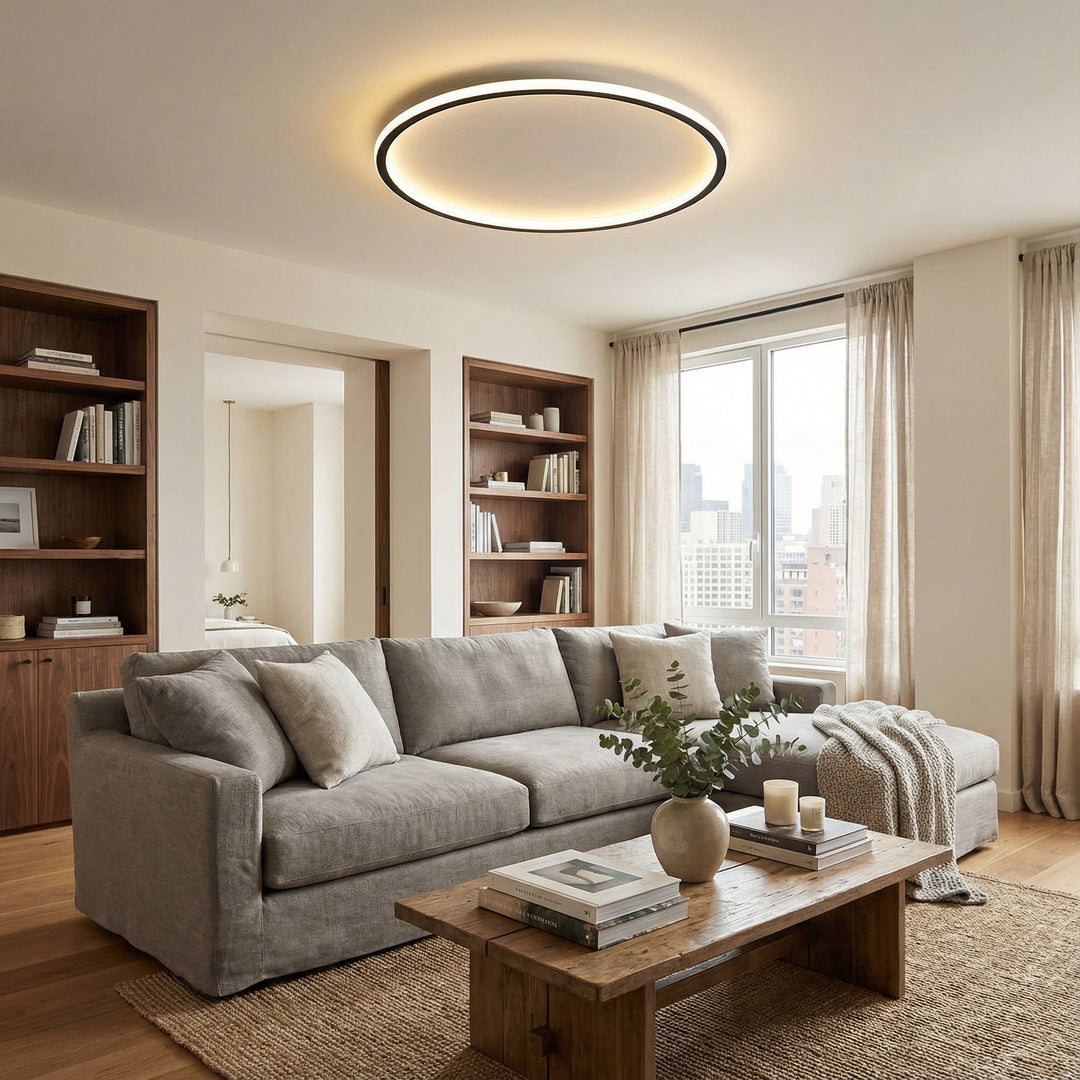 Skandinavisk rund taklampa med LED-sken