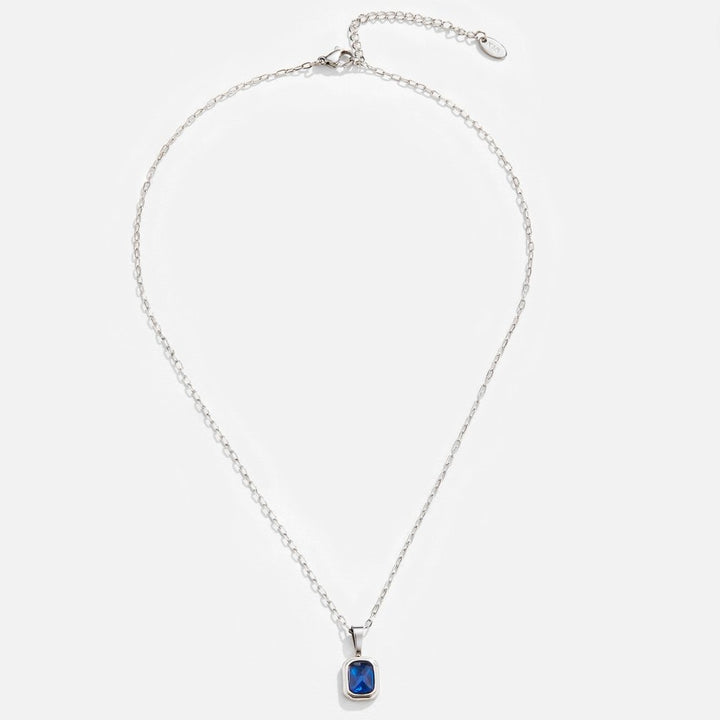 Silverhalsband med havsblått hänge