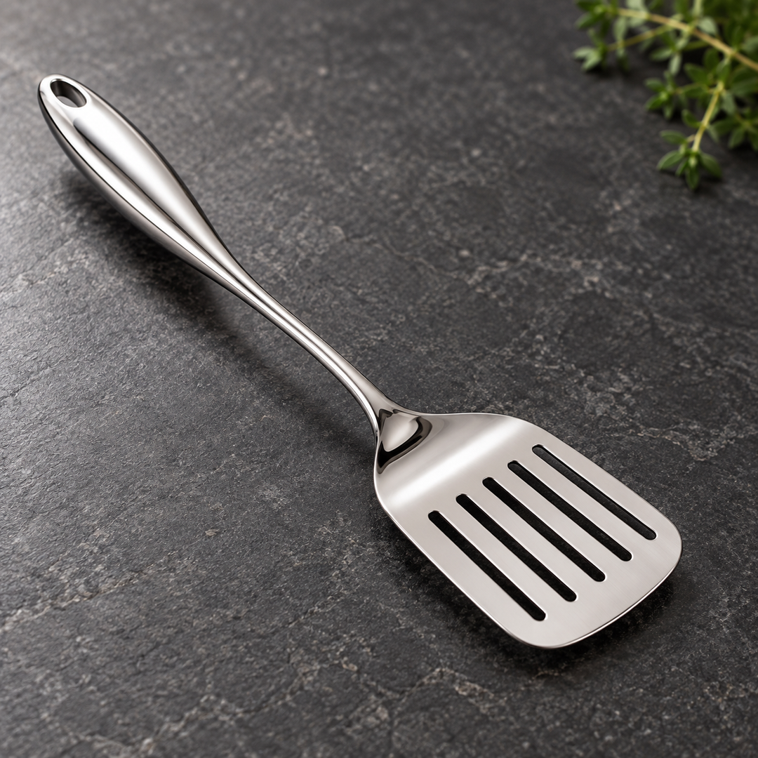 Köksredskapsset i rostfritt stål med böjda handtag, 3 till 11 delar