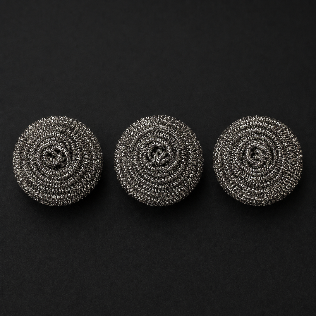 Skurspiraler i titan för stekpannor | Rostfria rengöringsspiraler (3-pack)