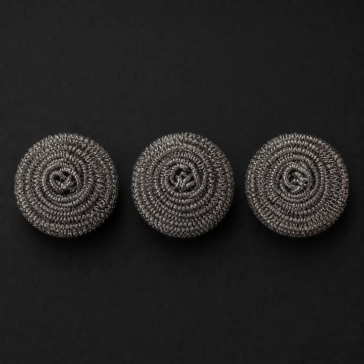 Skurspiraler i titan för stekpannor | Rostfria rengöringsspiraler (3-pack)