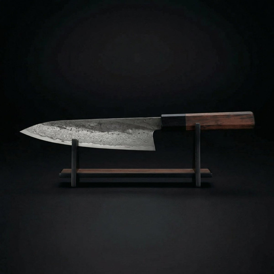 Kiritsuke-kniv, blad i rostfritt stål, handtag i järnträ, 8,5 tum