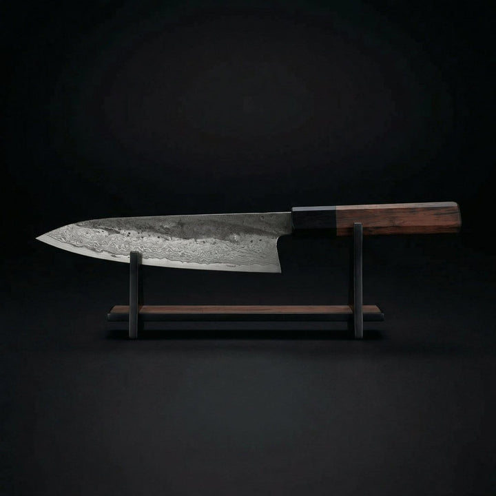 Kiritsuke-kniv, blad i rostfritt stål, handtag i järnträ, 8,5 tum