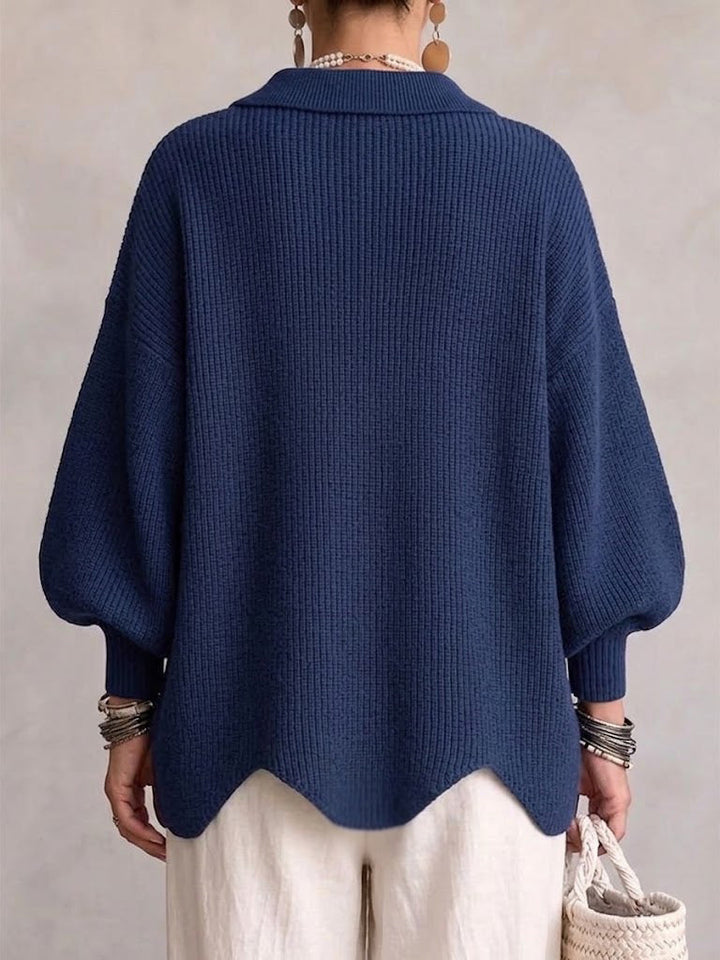 Elegant oversized-cardigan med iögonfallande knappar