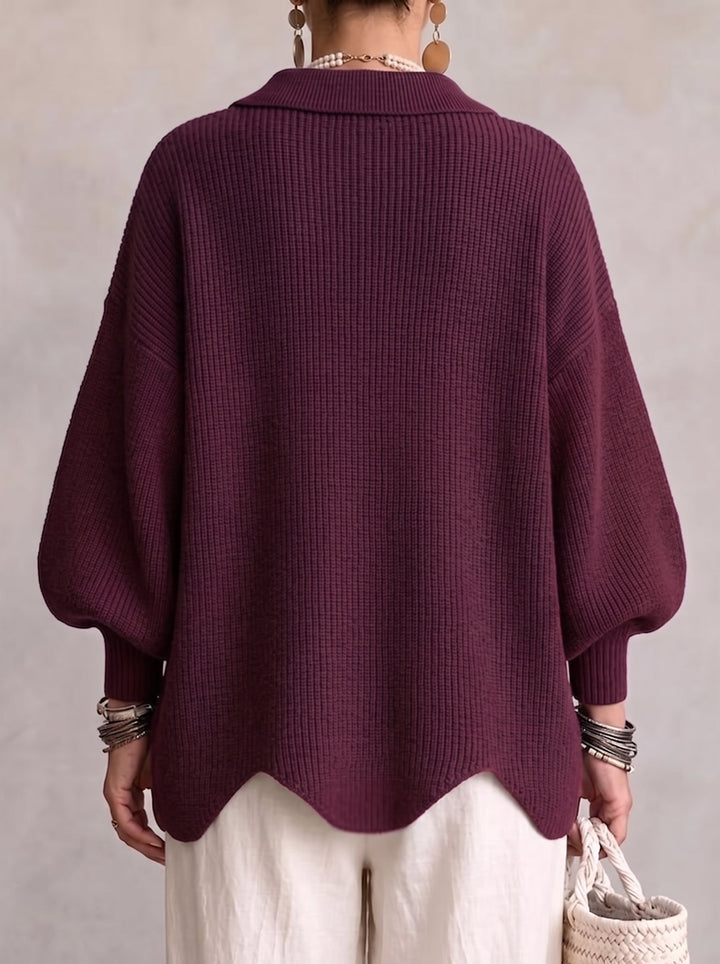Elegant oversized-cardigan med iögonfallande knappar