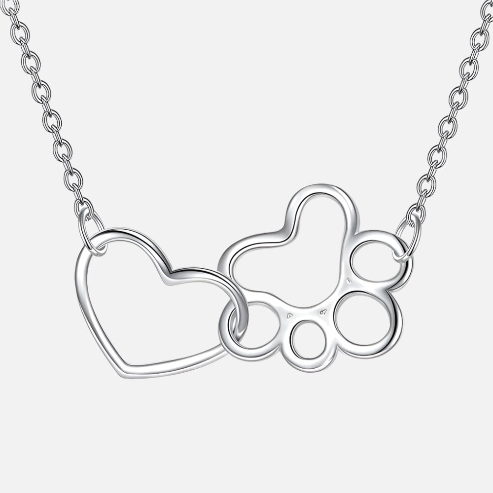 Tassavtryck Halsband i sterlingsilver – Hänge med hjärtkristall