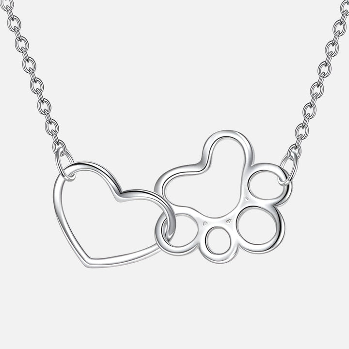 Tassavtryck Halsband i sterlingsilver – Hänge med hjärtkristall