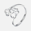 Handgjord Tass & Hjärta Ring – Justerbar sterlingsilver