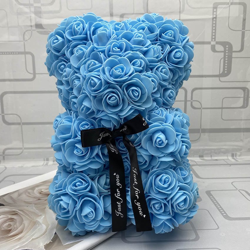 PetalCuddle evig rosbjörn | Romantisk gosedjur av konstblommor för morsdag och firanden
