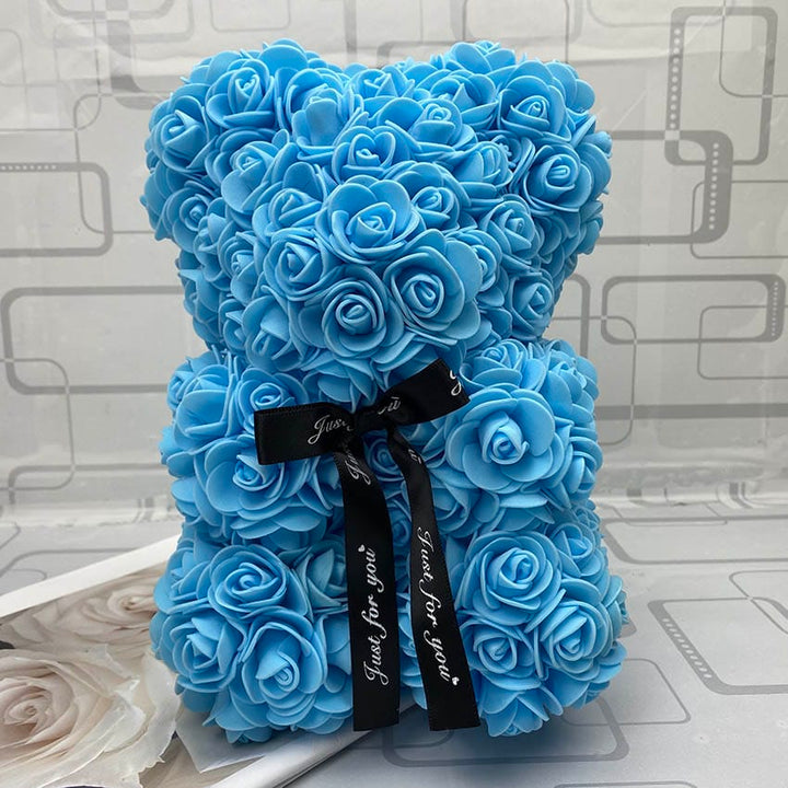 PetalCuddle evig rosbjörn | Romantisk gosedjur av konstblommor för morsdag och firanden