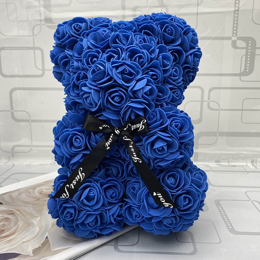 PetalCuddle evig rosbjörn | Romantisk gosedjur av konstblommor för morsdag och firanden
