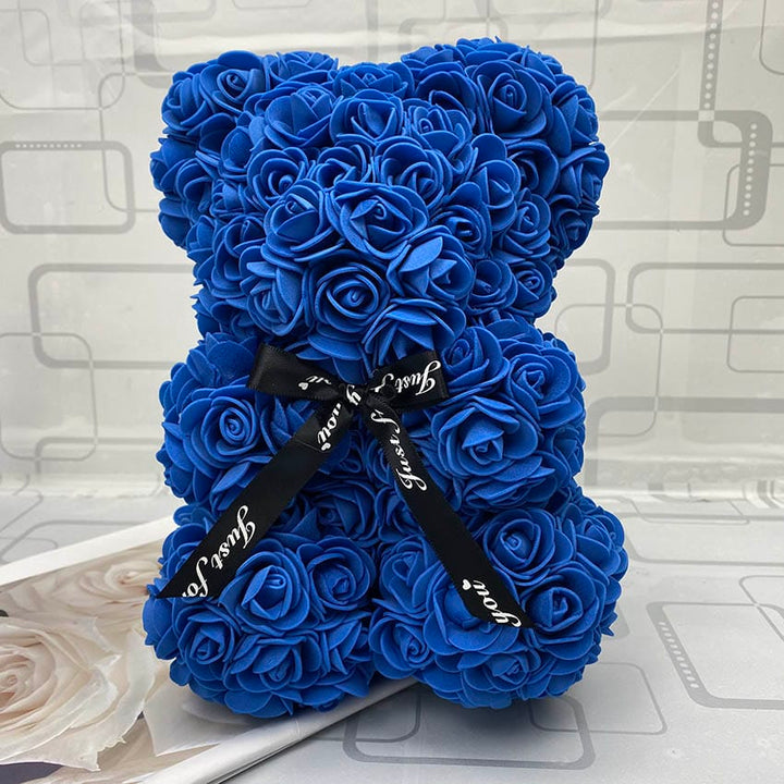 PetalCuddle evig rosbjörn | Romantisk gosedjur av konstblommor för morsdag och firanden