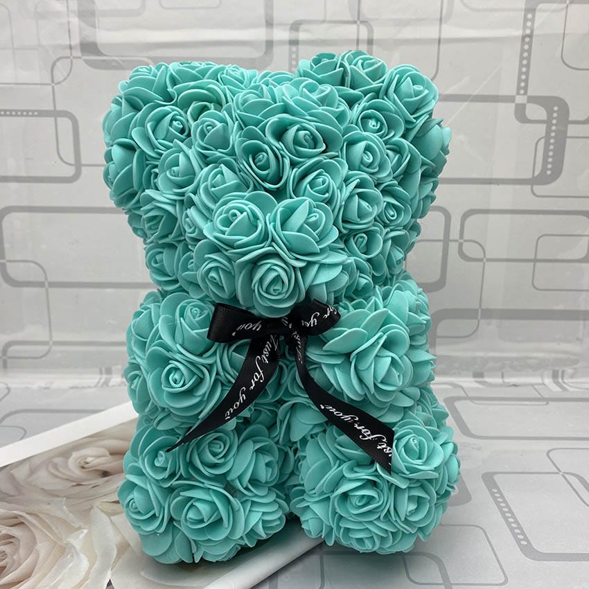 PetalCuddle evig rosbjörn | Romantisk gosedjur av konstblommor för morsdag och firanden