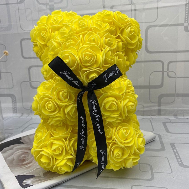 PetalCuddle evig rosbjörn | Romantisk gosedjur av konstblommor för morsdag och firanden