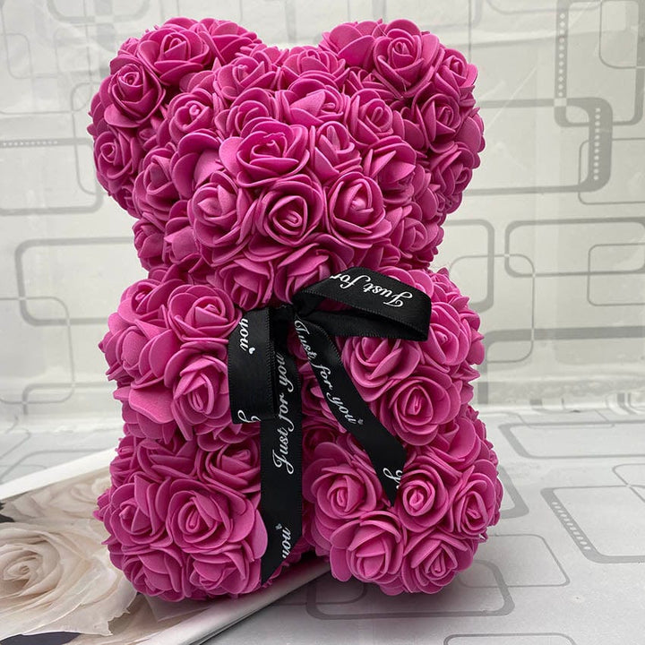 PetalCuddle evig rosbjörn | Romantisk gosedjur av konstblommor för morsdag och firanden