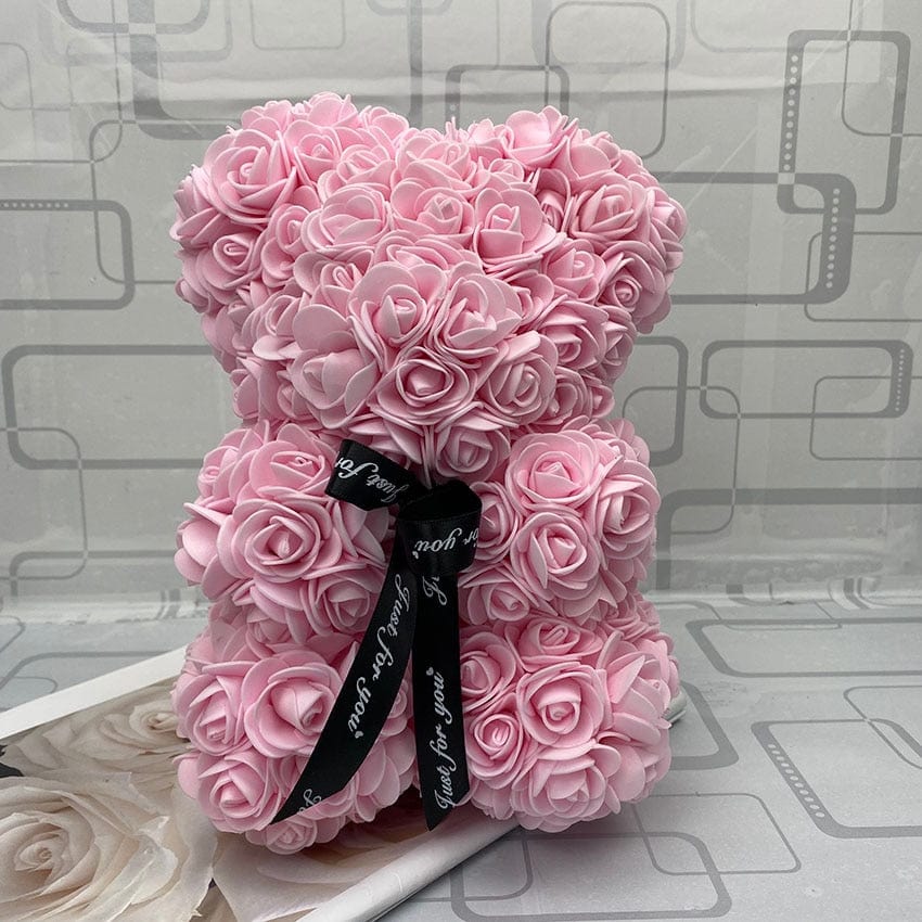 PetalCuddle evig rosbjörn | Romantisk gosedjur av konstblommor för morsdag och firanden