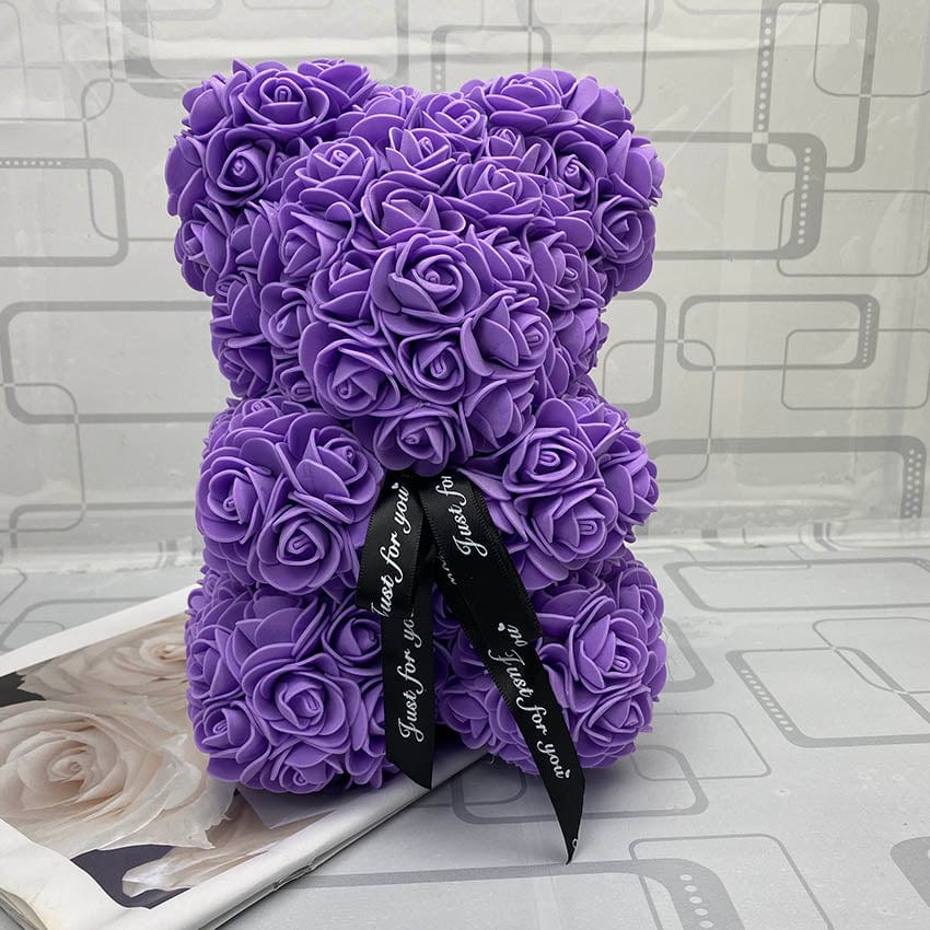 PetalCuddle evig rosbjörn | Romantisk gosedjur av konstblommor för morsdag och firanden