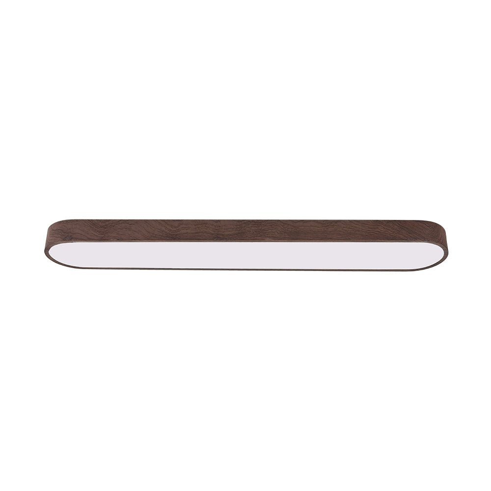 Oval LED-taklampa Nordic Glow med träaccent